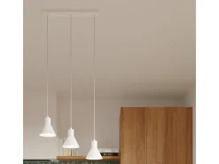 Luminárias pendentes Faldura moderno, aço - 1 fontes de luz 3000K - L.14 x H.120 cm - branco