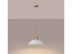 Luminárias pendentes Fanova escandinavo, aço - 1 fontes de luz 4000K - L.34 x H.120 cm - branco