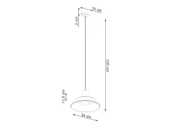 Luminárias pendentes Fanova escandinavo, aço - 1 fontes de luz 4000K - L.34 x H.120 cm - branco