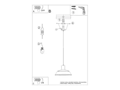 Luminárias pendentes Fanova escandinavo, aço - 1 fontes de luz 4000K - L.34 x H.120 cm - branco