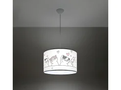 Luminárias pendentes Gatto moderno, PVC - 1 fontes de luz 4000K - L.40 x H.95 cm - multicolorido