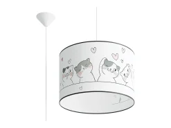 Luminárias pendentes Gatto moderno, PVC - 1 fontes de luz 4000K - L.40 x H.95 cm - multicolorido