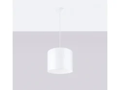 Luminárias pendentes Gloxo minimalista, tecido/PVC - 1 fontes de luz 3000K - L.30 x H.88 cm - branco