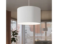 Luminárias pendentes Gloxo minimalista, tecido/PVC - 1 fontes de luz 3000K - L.30 x H.88 cm - branco