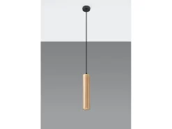 Luminárias Pendentes Lino Escandinavo, Madeira - 1 Lichtbronnen - L.8 X H.105 Cm - Madeira Natural