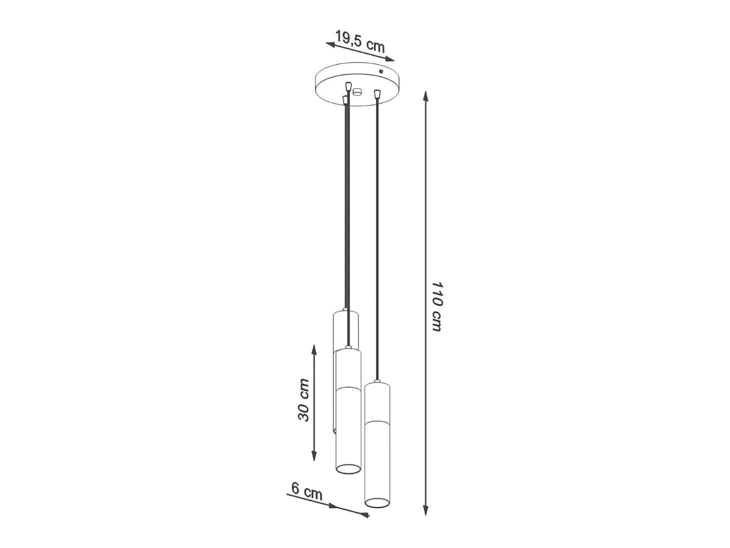 Luminárias pendentes Lume moderno, aço/concreto - 3 fontes de luz 4000K - L.20 x H.110 cm - branco/cinza