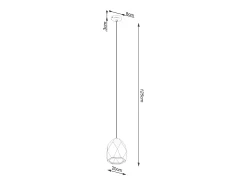 Luminárias pendentes Mintx moderno, cerâmica - 1 fontes de luz 4000K - L.20 x H.125 cm - branco