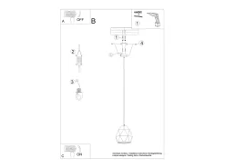 Luminárias pendentes Mintx moderno, cerâmica - 1 fontes de luz 4000K - L.20 x H.125 cm - branco