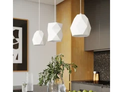 Luminárias pendentes Mintx moderno, cerâmica - 1 fontes de luz 4000K - L.20 x H.125 cm - branco