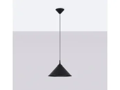 Luminárias pendentes Paloa escandinavo, aço - 1 fontes de luz 3000K - L.30 x H.76 cm - preto