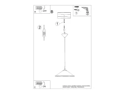 Luminárias pendentes Paloa escandinavo, aço - 1 fontes de luz 3000K - L.30 x H.76 cm - preto