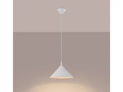Luminárias pendentes Paloa escandinavo, aço - 1 fontes de luz 4000K - L.30 x H.76 cm - branco