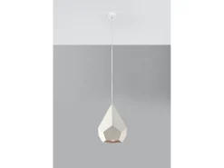 Luminárias Pendentes Pavlus Moderno, Cerâmica - 1 Lichtbronnen - L.25 X H.135 Cm - Branco