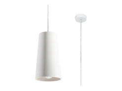 Luminárias pendentes Speim moderno, cerâmica - 1 fontes de luz 4000K - L.16 x H.128 cm - branco