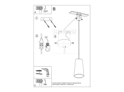 Luminárias pendentes Speim moderno, cerâmica - 1 fontes de luz 4000K - L.16 x H.128 cm - branco