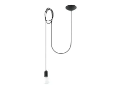Luminárias pendentes Speis sótão, tecido/aço - 1 fontes de luz 4000K - L.300 x H.150 cm - preto
