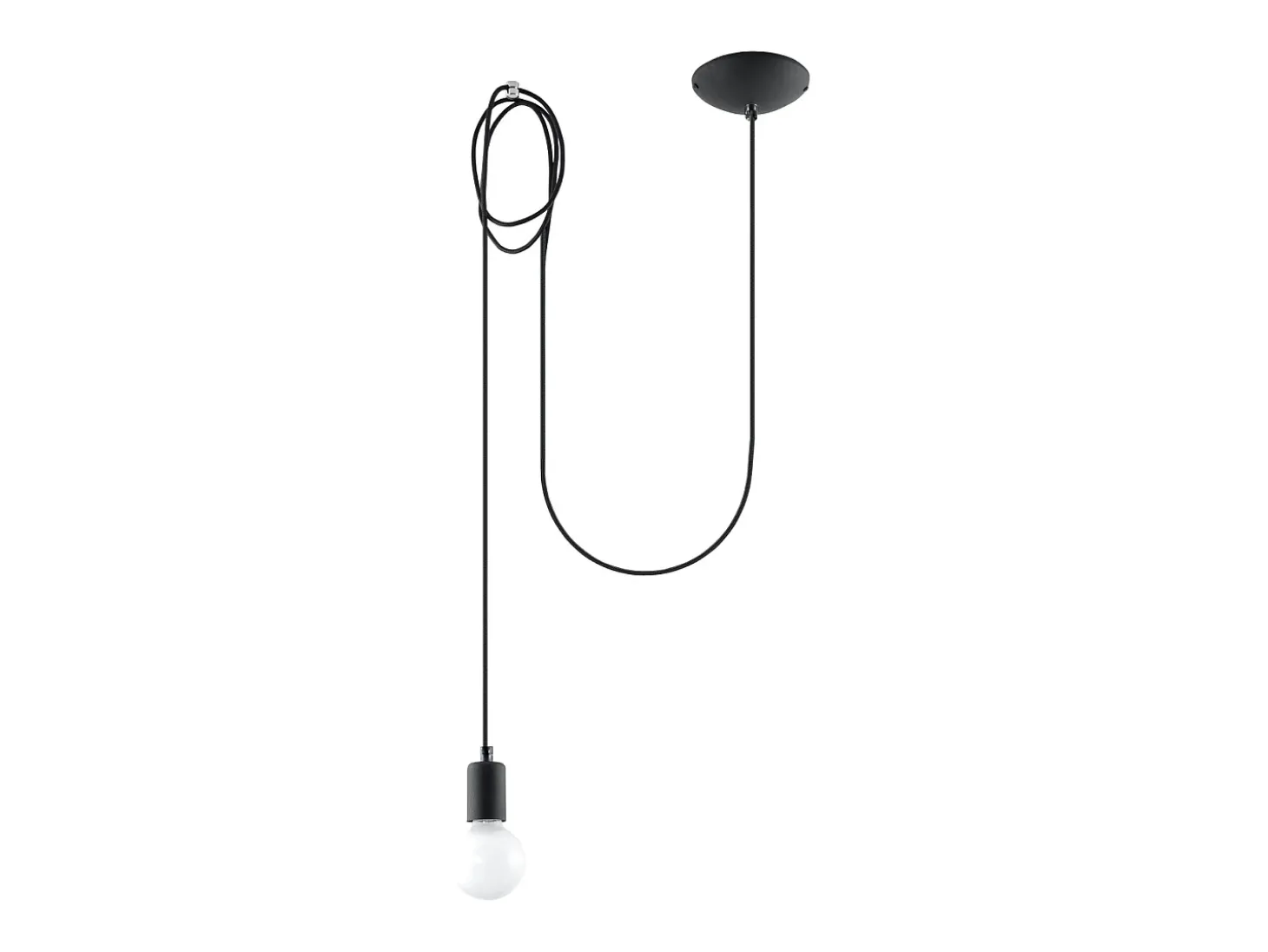 Luminárias pendentes Speis sótão, tecido/aço - 1 fontes de luz 4000K - L.300 x H.150 cm - preto