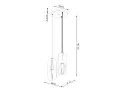 Luminárias pendentes Synexus moderno, aço - 3 fontes de luz 4000K - L.43 x H.130 cm - branco