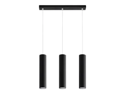 Luminárias pendentes Toris moderno, aço - 3 fontes de luz 4000K - L.45 x H.90 cm - preto
