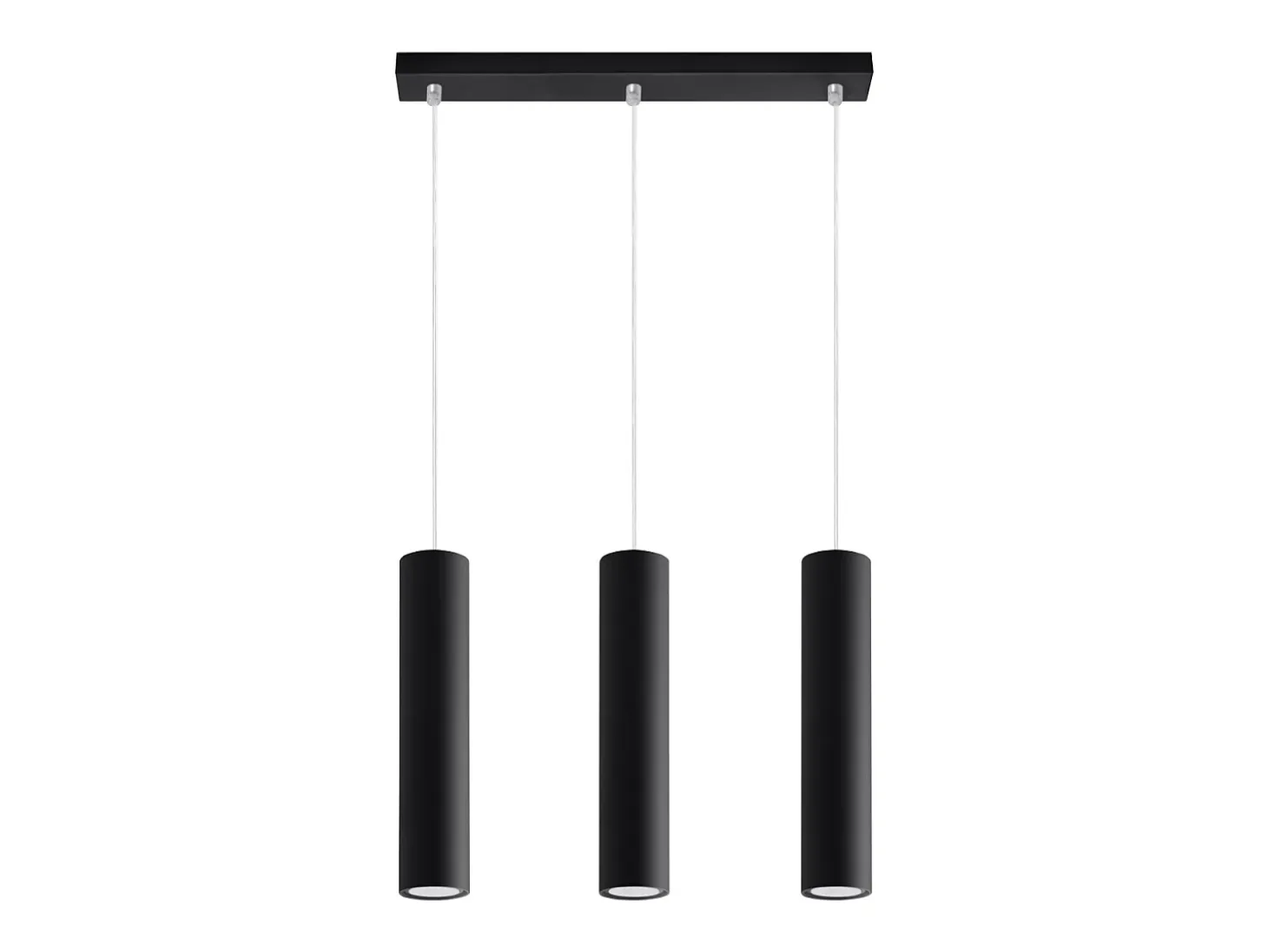 Luminárias pendentes Toris moderno, aço - 3 fontes de luz 4000K - L.45 x H.90 cm - preto
