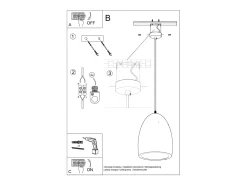 Luminárias pendentes Zenna moderno, cerâmica - 1 fontes de luz 3000K - L.25 x H.126 cm - branco