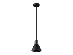 Luminárias pendentes Zylata moderno, aço - 1 fontes de luz 3000K - L.14 x H.120 cm - preto