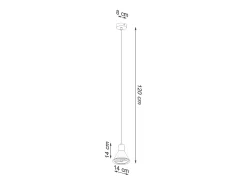Luminárias pendentes Zylata moderno, aço - 1 fontes de luz 3000K - L.14 x H.120 cm - preto