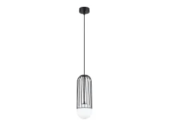 Luminárias pendentes Zynex moderno, aço - 1 fontes de luz 3000K - L.12 x H.115 cm - preto