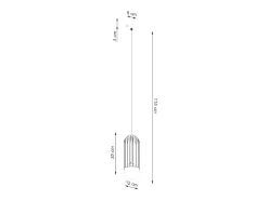 Luminárias pendentes Zynex moderno, aço - 1 fontes de luz 3000K - L.12 x H.115 cm - preto