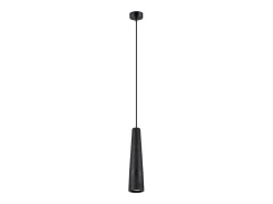 Luminárias pendentes Zyntria sótão, concreto - 1 fontes de luz 4000K - L.8 x H.125 cm - preto