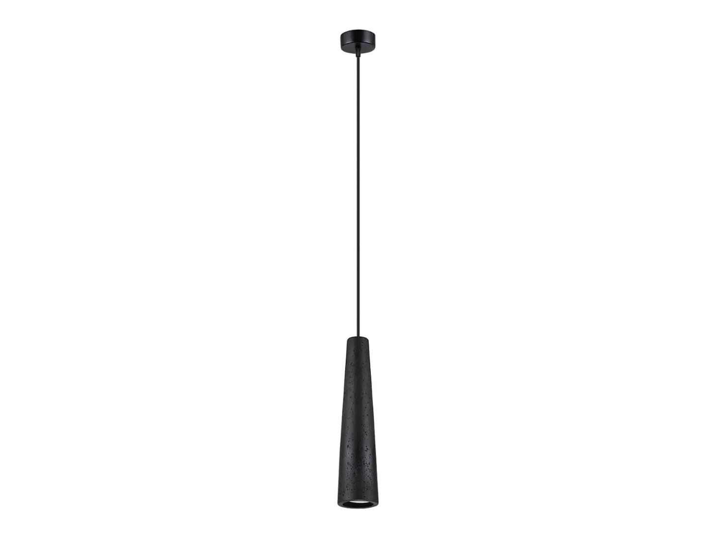 Luminárias pendentes Zyntria sótão, concreto - 1 fontes de luz 4000K - L.8 x H.125 cm - preto