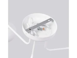 Lustre Bealy minimalista, aço/vidro - 3 fontes de luz 3000K - L.62 x H.29 cm - branco