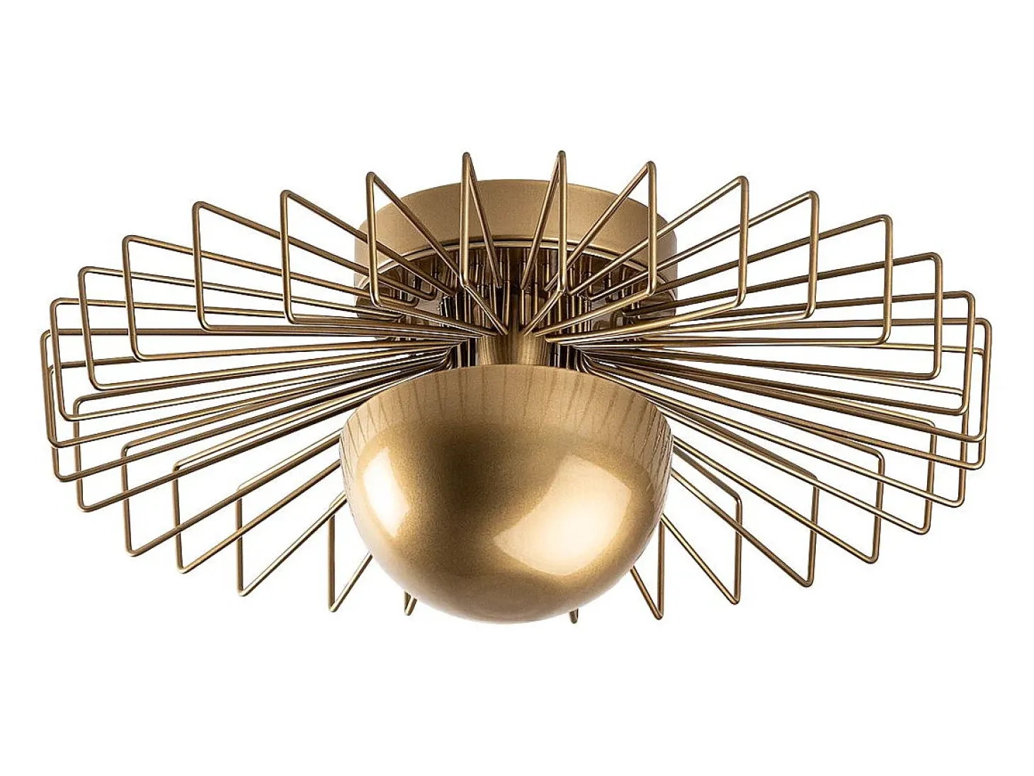 Lustre de teto filiforme em metal - Dourado - A. 18 x D. 45 cm - ZYMA