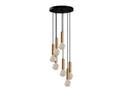Lustre metálico com altura ajustável - A. 40/136 cm - Dourado - JOSETTE