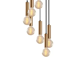 Lustre metálico com altura ajustável - A. 40/136 cm - Dourado - JOSETTE