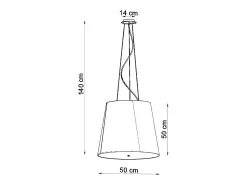 Lustres Genve Moderno, Tecido/Vidro/Aço - 3 Lichtbronnen - L.50 X H.140 Cm - Preto