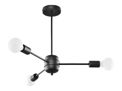 Lustres Lingoro moderno, aço - 3 fontes de luz 4000K - L.61 x H.46 cm - preto