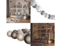 Luzes de fadas cinza 310x310x310