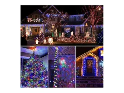 100M 600 Luzes de Corda LED - Iluminação de Jardim Interno e Externo para Casamento de Carnaval - Multicolorido
