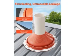Manga de Flashing de Tubo SucceBuy de Telhado em Silicone Vermelho para Tubo de 25 a 48cm Alta Temperatura