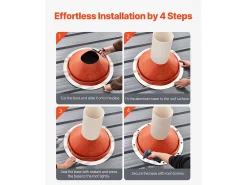 Manga de Flashing de Tubo SucceBuy de Telhado em Silicone Vermelho para Tubo de 25 a 48cm Alta Temperatura
