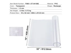 Mantel SucceBuy Proteção de Mesa em PVC, 41 X 81 CM, Pavio em Plástico Transparente, 0.15CM de Espessura