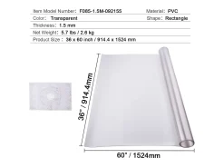 Mantel SucceBuy Proteção de Mesa em PVC, 91 X 152 CM, Tapete de Escritório em Plástico Congelado, 0.15CM de Espessura