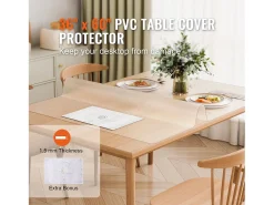 Mantel SucceBuy Proteção de Mesa em PVC, 91 X 152 CM, Tapete de Escritório em Plástico Congelado, 0.15CM de Espessura