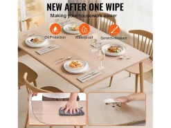 Mantel SucceBuy Proteção de Mesa em PVC, 91 X 152 CM, Tapete de Escritório em Plástico Congelado, 0.15CM de Espessura
