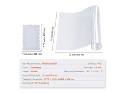 Mantel SucceBuy Protetor de Mesa em PVC 30 X 30 CM, Protetor de Escritório em Plástico Transparente 0.15CM de Espessura