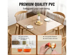 Mantel SucceBuy Protetor de Mesa em PVC 30 X 30 CM, Protetor de Escritório em Plástico Transparente 0.15CM de Espessura