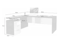 Mark Desk, Mesa de canto para PC, Mesa de escritório multiuso, Mesa multiposições que economiza espaço, 100% Fabricado na Itália, 160x60h75 cm, Carvalho