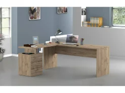 Mark Desk, Mesa de canto para PC, Mesa de escritório multiuso, Mesa multiposições que economiza espaço, 100% Fabricado na Itália, 160x60h75 cm, Carvalho