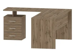 Mark Desk, Mesa de canto para PC, Mesa de escritório multiuso, Mesa multiposições que economiza espaço, 100% Fabricado na Itália, 160x60h75 cm, Carvalho